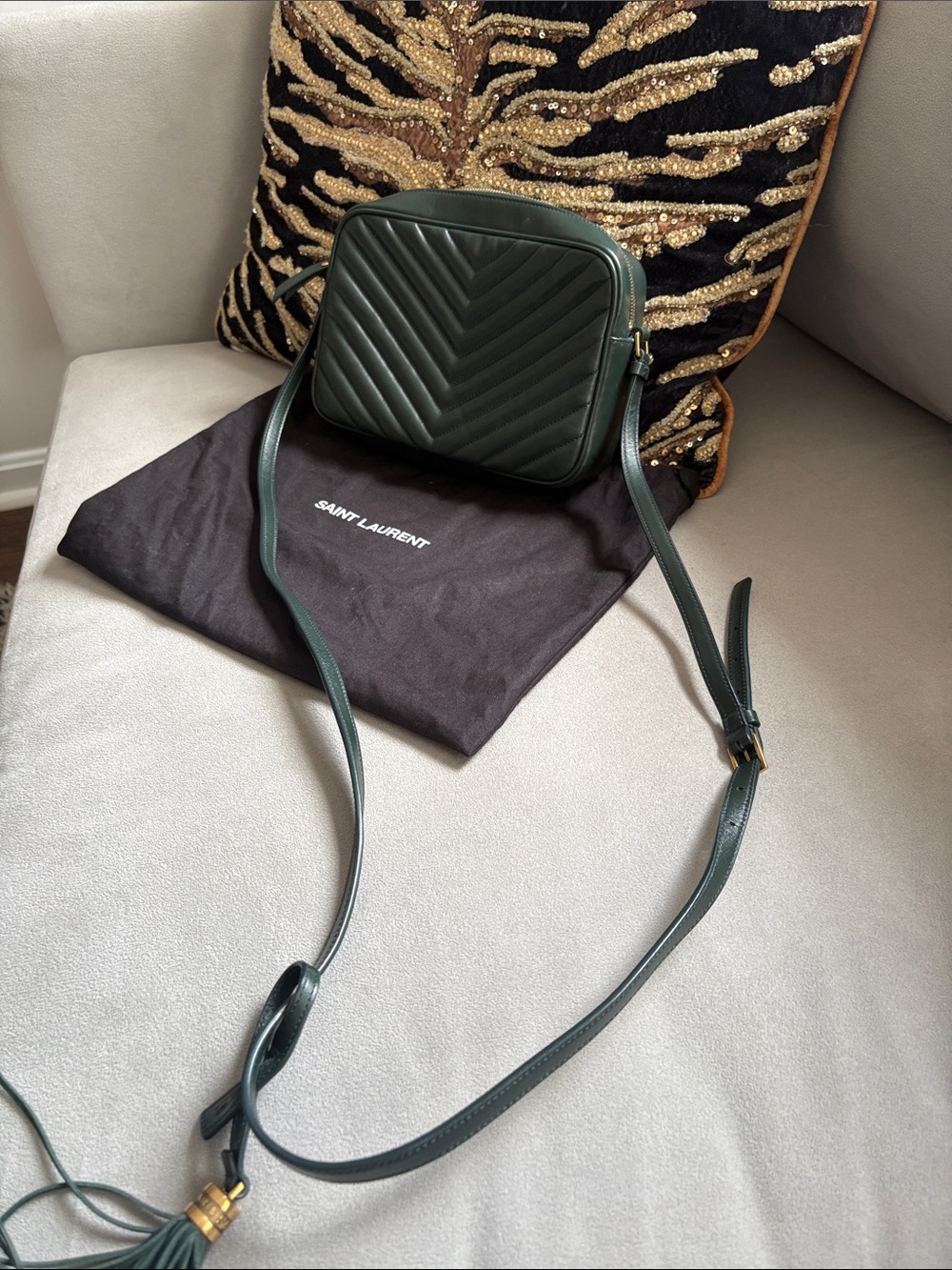 YSL Green Quilted Camera Bag - Picture 5 of 6
